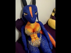 Double Dragon Plushie Cockteasing and Creampie
